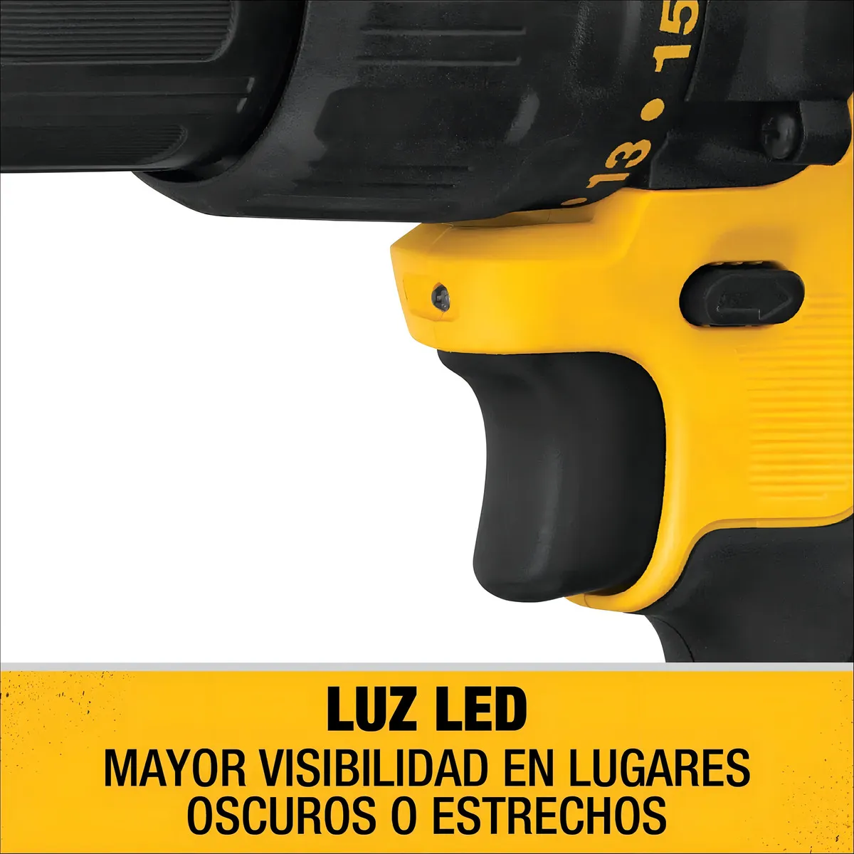 Detalle de luz LED para mayor visibilidad en lugares oscuros